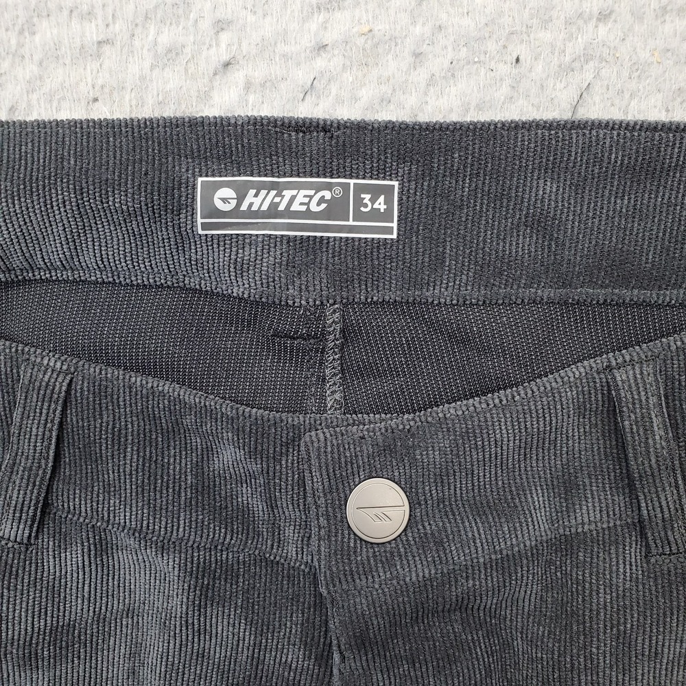Hi-Tec Golf Pants Mens Size 34 Black Corduroy Performance Dark Wash Straight Leg - Picture 7 of 9